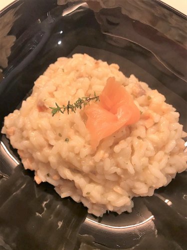 Risotto con salmone affumicato